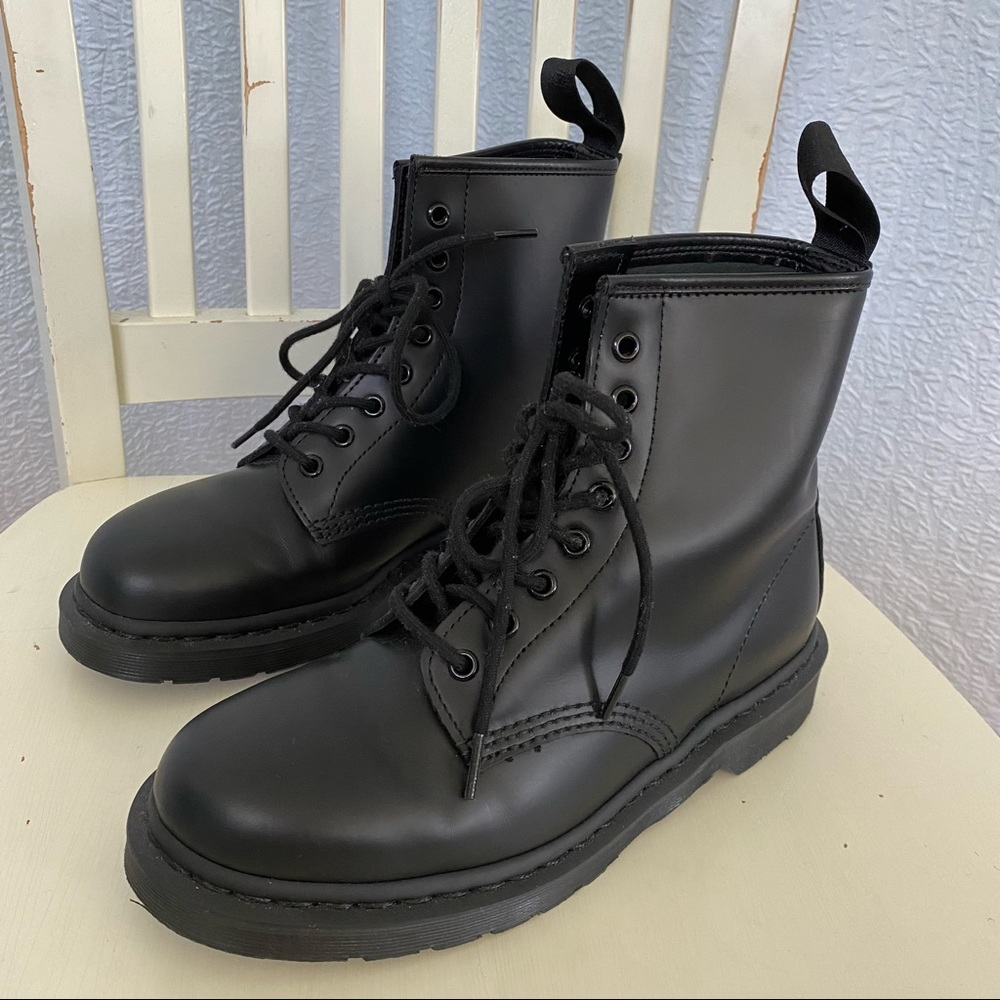 Dr Marten Smooth 1460 Mono Boots Black Combat Boots - Picture 2 of 15